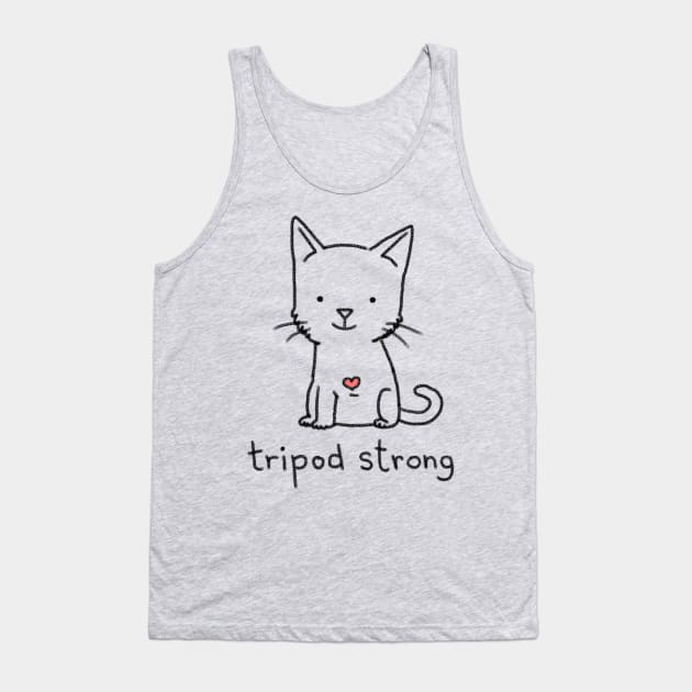 Tripod Strong Cat Tank Top by sockdogs